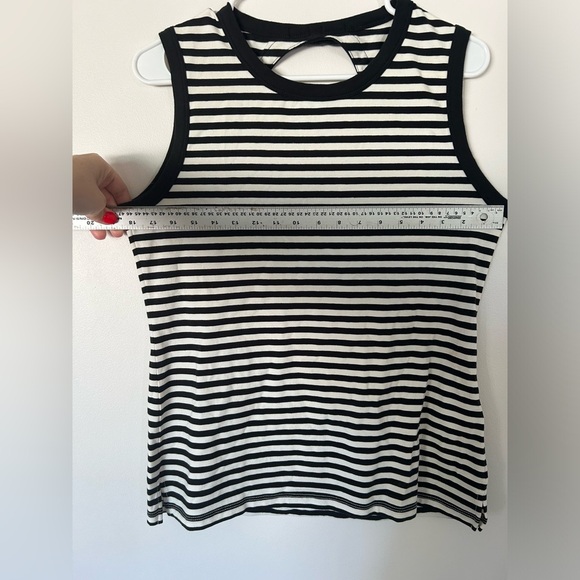 Kate Spade Black White Stripe Bow Keyhole Back Tank Top Size M - Picture 5 of 10